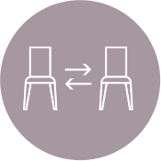 アイコン:他のお客様との距離を保った店内レイアウト